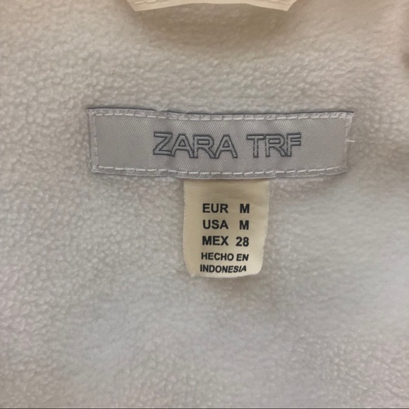 ZARA TRF White Jacket w/Fleece Lining-Size M (EUC) - Picture 4 of 8